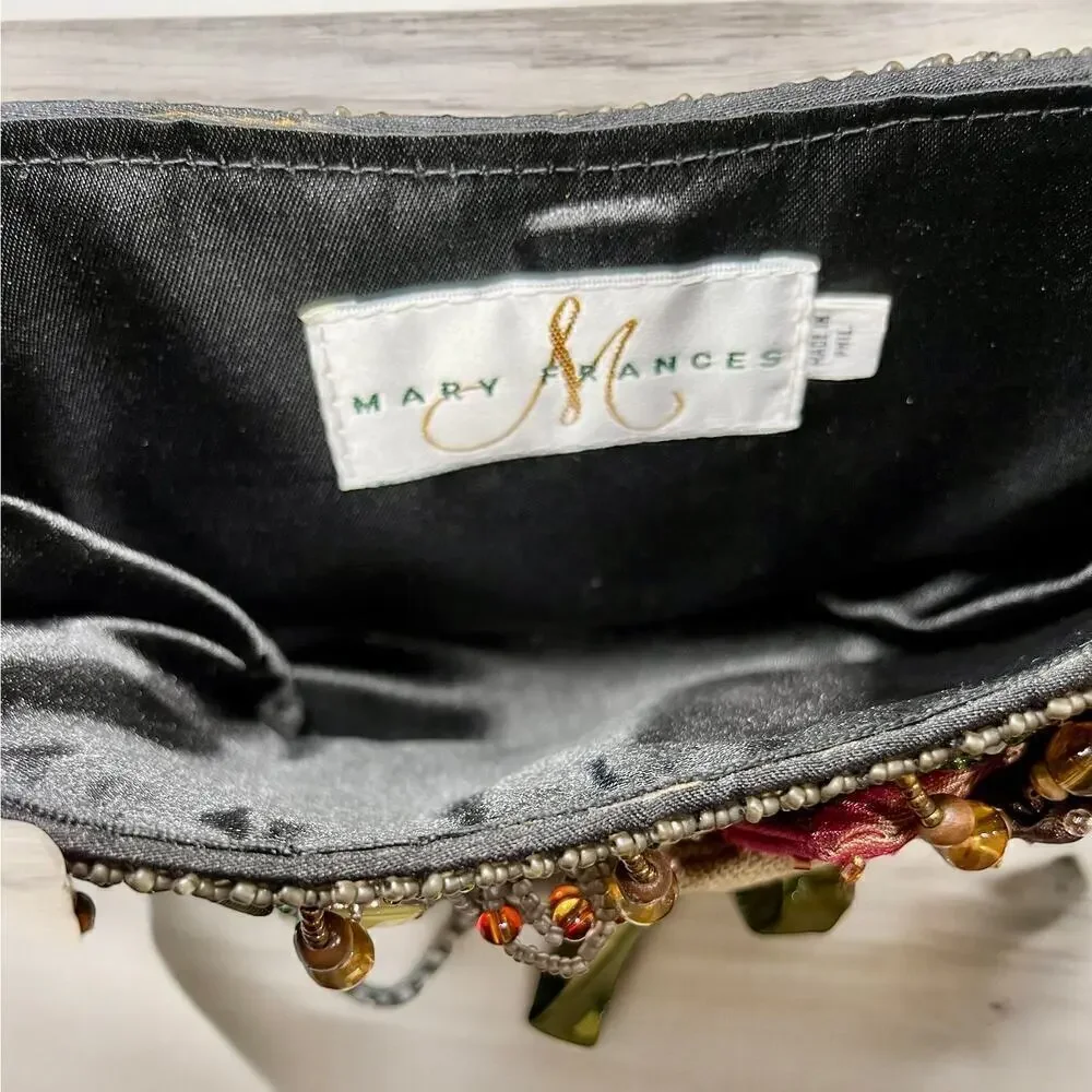 Vintage Mary Frances Silk Embroidered Floral Crossbody Bag - Picture 6 of 10
